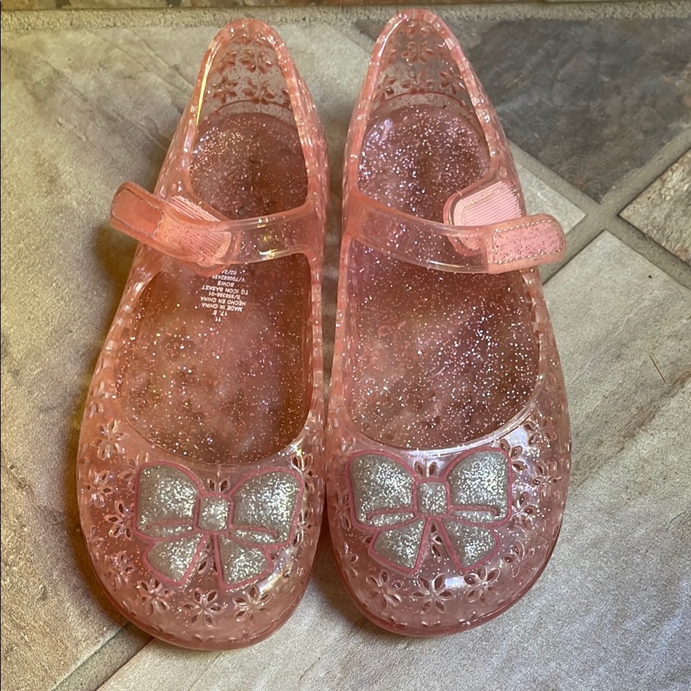 Glittery Pink Kids Jelly Sandals